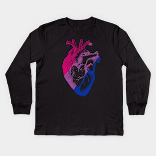 Bisexual Heart Kids Long Sleeve T-Shirt